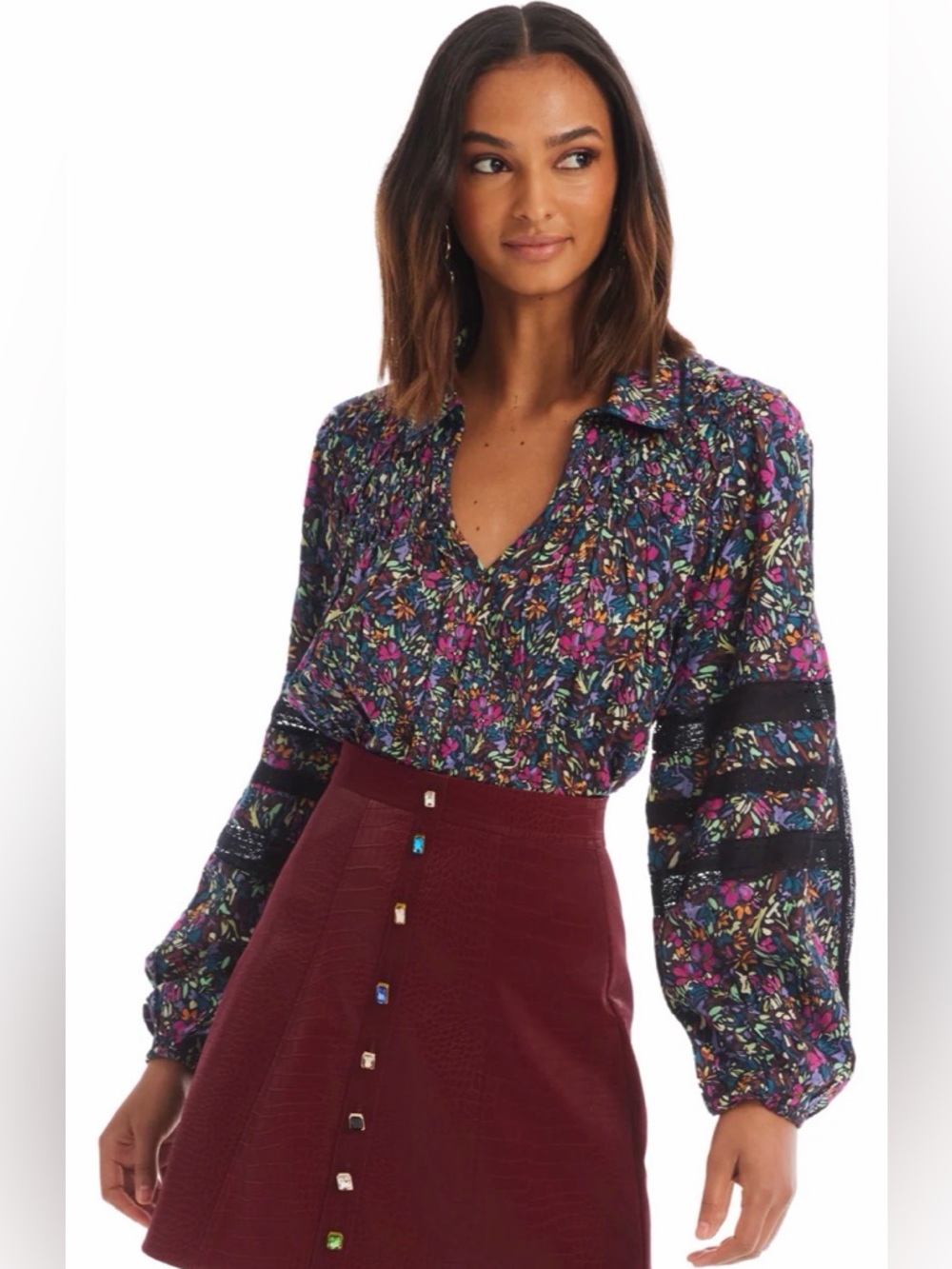 Allison Women's Floral Print Blouse - Multicolor